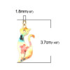 Pendentifs Chat 37mm métal doré Résine emaillé