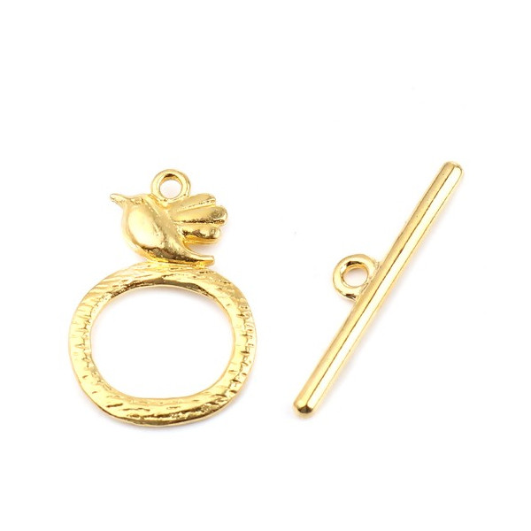 Sets fermoirs T toggle Oiseau métal couleur Doré