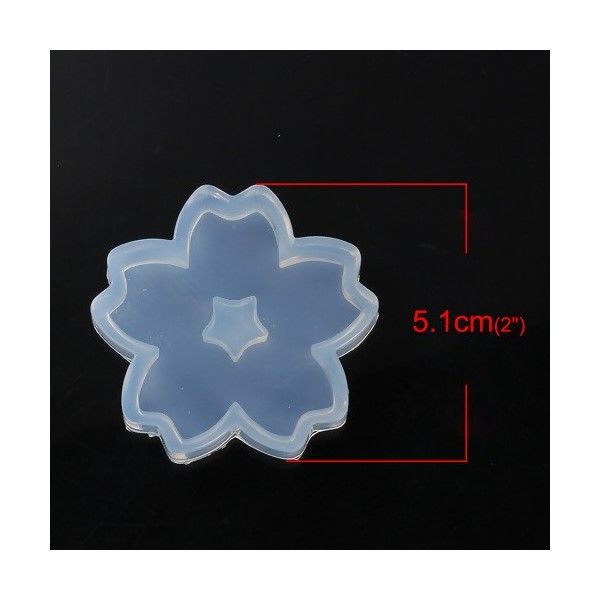 S110087824 PAX 1 Moule en Silicone pendentif Fleur de Sakura 46mm utilisation FIMO RESINE