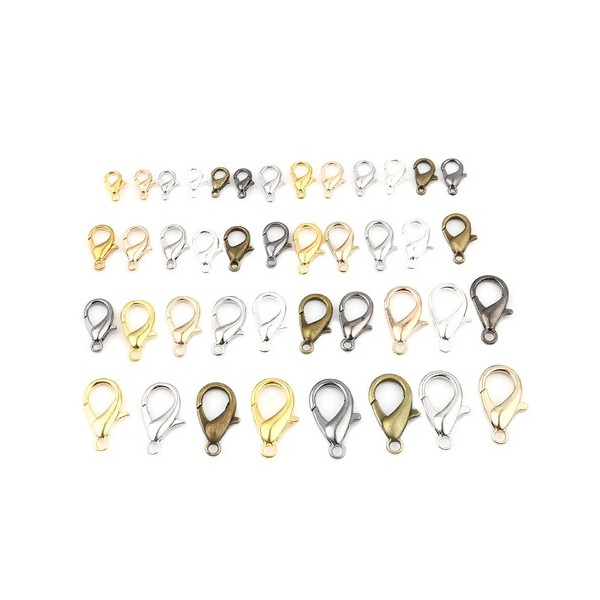 PS11715243 PAX de 20 fermoirs mousquetons 10mm métal coloris Bronze