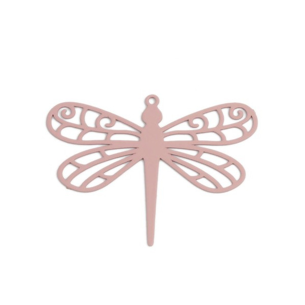 PS110216730 PAX de 5 Estampes pendentifs filigrane Libellule 35mm Rouge