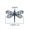 PS110216729 PAX de 5 Estampes pendentifs filigrane Libellule 35mm Bleu gris