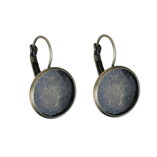 HC124414 PAX 10 Supports de boucle d'oreille Dormeuse 14mm Laiton couleur Bronze