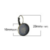 HC124414 PAX 10 Supports de boucle d'oreille Dormeuse 14mm Laiton couleur Bronze