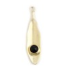 Pendentifs style Plume, Feuille stylisée bohème 39mm métal couleur Doré perle Noire