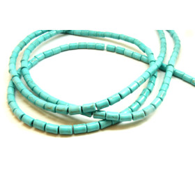 Tubes turquoise reconstituées 4 par 6mm Turquoise Coloris 13