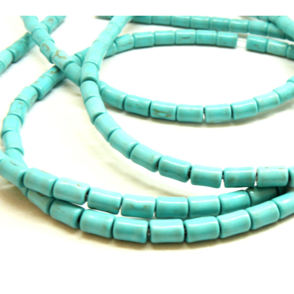 Tubes turquoise reconstituées 4 par 6mm Turquoise Coloris 13