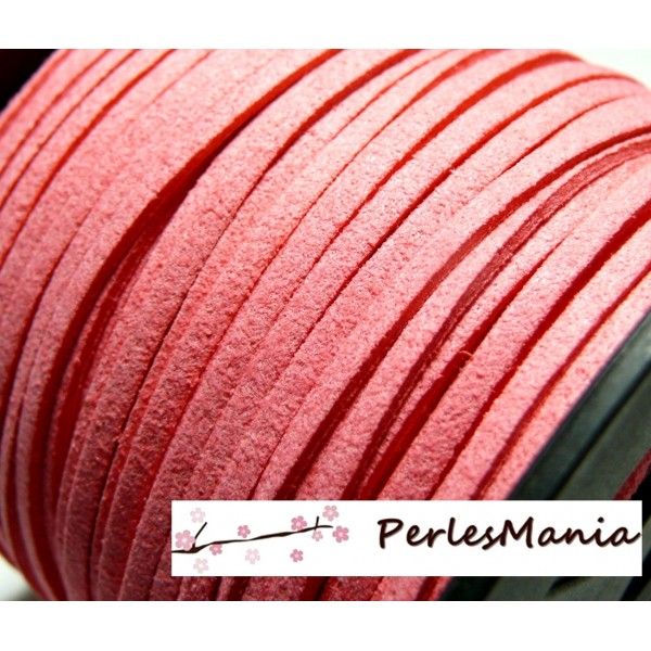 10m de cordon en suédine aspect daim  Suédine rose bonbon PG0151 qualité 