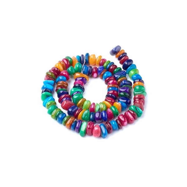 Perles en Nacre Teintée – Tailles et Coloris Multicolores Aléatoires