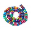 HQ00896 1 fil de 110 perles nacre teintées différentes tailles coloris multicolores 