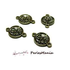 PAX 50 pendentifs CONNECTEUR MAGNIFIQUE FLEUR metal couleur Bronze H115348Y