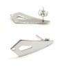 H11S07954B PAX: 4 Boucle d'oreille  puce  formeTriangle avec trou  en ACIER INOXYDABLE 304 et poussoirs