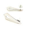 H11S07954B PAX: 4 Boucle d'oreille  puce  formeTriangle avec trou  en ACIER INOXYDABLE 304 et poussoirs