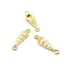 H118008G PAX 4  pendentifs , connecteur Coquillage 27mm métal Gold Filled Doré