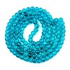 fil d' eniron 130 perles rondes 6mm- verre craquelé - Bleu Turquoise - coloris 6BIS