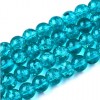 1 fil d' eniron 130 perles rondes 6mm- verre craquelé - Bleu Turquoise - coloris 6BIS