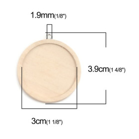 Supports de pendentif en Bois 25mm