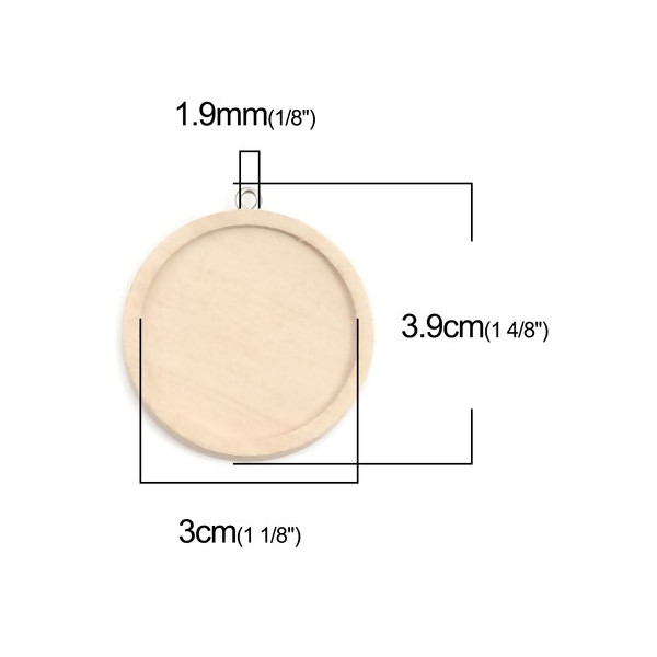 Supports de pendentif en Bois 25mm