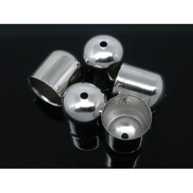 Embouts, CYLINDRES métal, coloris Argent Platine 10mm, pour Cordon