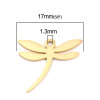 PS110257534 PAX 2 Pendentifs - Libellule 17mm - Acier Inoxydable 304 Coloris Doré - pour bijoux raffinés