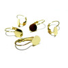 Supports de Boucle d'oreille - dormeuse - plateau lisse 8mm - Laiton coloris Doré
