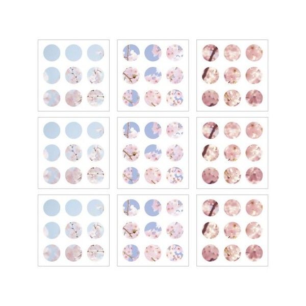 S11681234 PAX 9 feuilles de  9 Stickers Ronds - Cerisier en Fleurs - Japon - Sakura