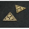 Connecteur - Triangle Fleuri - 20 mm - Doré en Acier Inoxydable 201 - pour bijoux raffinés