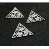Connecteurs - Triangle Fleuri - 20 mm - Argenté en Acier Inoxydable 201 - pour bijoux raffinés