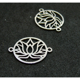 Connecteurs Fleur de Lotus 23mm – Acier Inoxydable Argenté