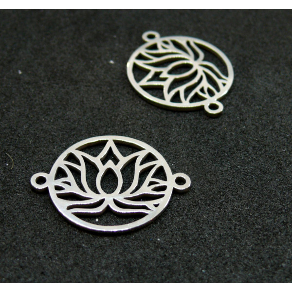 Connecteurs Fleur de Lotus 23mm – Acier Inoxydable Argenté