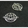 Connecteurs Fleur de Lotus 23mm – Acier Inoxydable Argenté