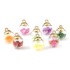 S11711745 PAX 10 Pendentifs - GLOBES BULLES EN VERRE - avec fruits en Pâte Polymère - 16 mm socle Doré