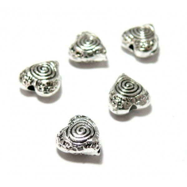 PS110125694 PAX 25 perles intercalaires Eoiles Travaillées metal couleur Argent Antique