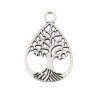 Pendentifs - breloque  - ARBRE dans goutte 32 par 21 mm - metal coloris Argent Antique