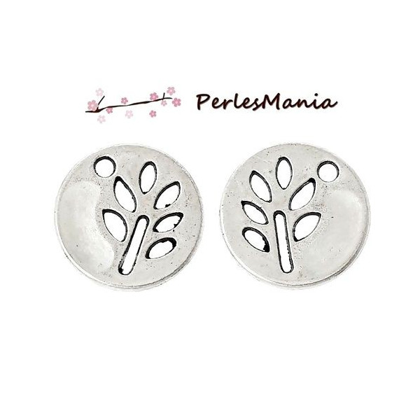 Pendentifs Charms breloque ARBRE dans Medaille couleur ARGENT ANTIQUE