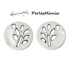 PAX 50 pendentifs breloque ARBRE dans Medaille couleur ARGENT ANTIQUE S1159536