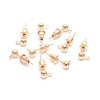 Boucles d'oreille - clou - puce avec attache - Bille 3 mm - vendu avec poussoirs forme Tube métal coloris Or Clair