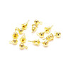 Boucles d'oreille - clou - puce avec attache - Bille 3 mm - vendu avec poussoirs forme Tube métal coloris Dore