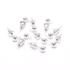 Boucles d'oreille - clou - puce avec attache - Bille 3 mm -  métal coloris Argent Vif vendu  avec poussoirs forme Tube