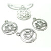 pendentifs - breloque Fleur de Lotus - métal couleur Argent Antique