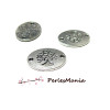 PAX 20 pendentifs, breloque connecteur OVALE ARBREmetal couleur ARGENT ANTIQUE S1193764