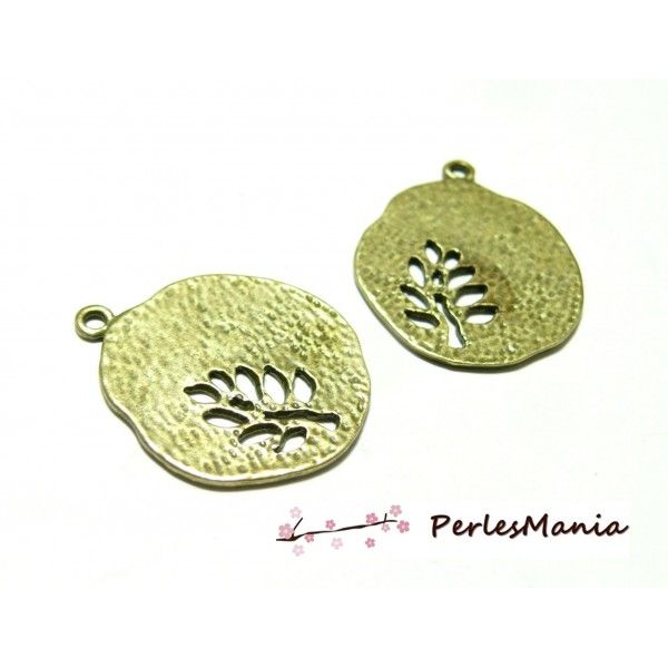 Fournitures loisirs créatifs: 10 pendentifs L'arbre Stylisé GM Bronze  OB14719 