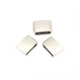 Slides - Rectangle 12 par 8 mm - métal couleur Argent Antique