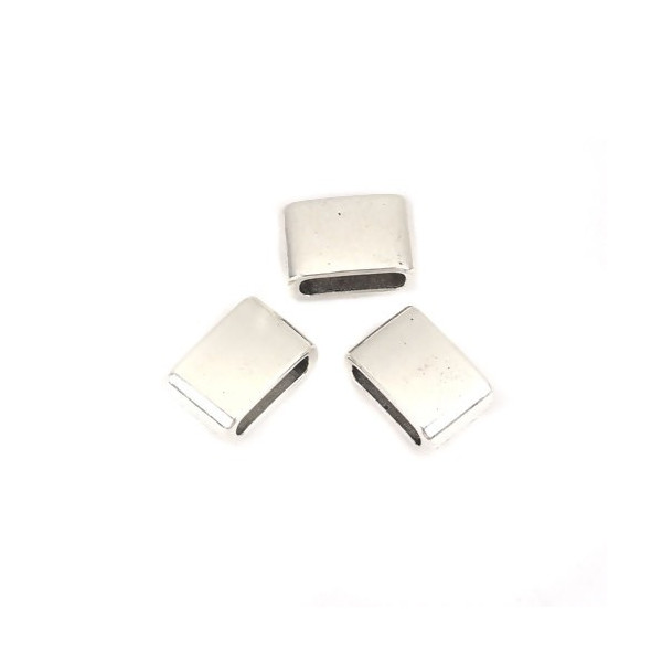 Slides - Rectangle 12 par 8 mm - métal couleur Argent Antique