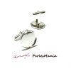 Supports Boutons de manchettes 16mm Laiton  finition Argent Vif