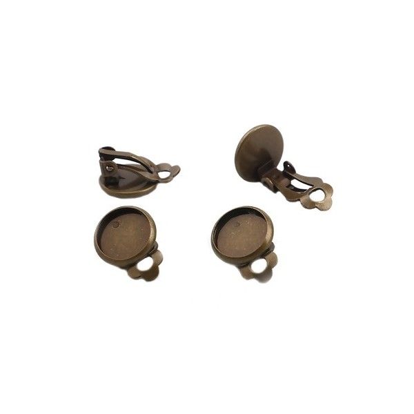S11668741 PAX: 10 supports de Boucles d'oreille - clips 10mm - Cuivre Coloris Bronze