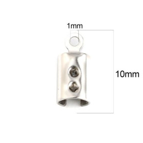 PS11697972 PAX 20 Embouts - pour cordon 10 mm - en ACIER INOXYDABLE 304 couleur Argenté