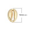 PS110148485 PAX 2 pendentifs - slides - Intercalaires - coquillage - Cauri 15mm - cuivre plaqué OR Gold Filled 18KT