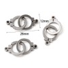 Pendentifs - connecteurs menotte 28 mm  - en Acier Inoxydable 304 - pour bijoux raffinés