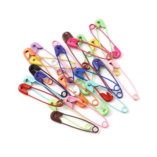 Épingles à nourrice 31 mm métal multicolores